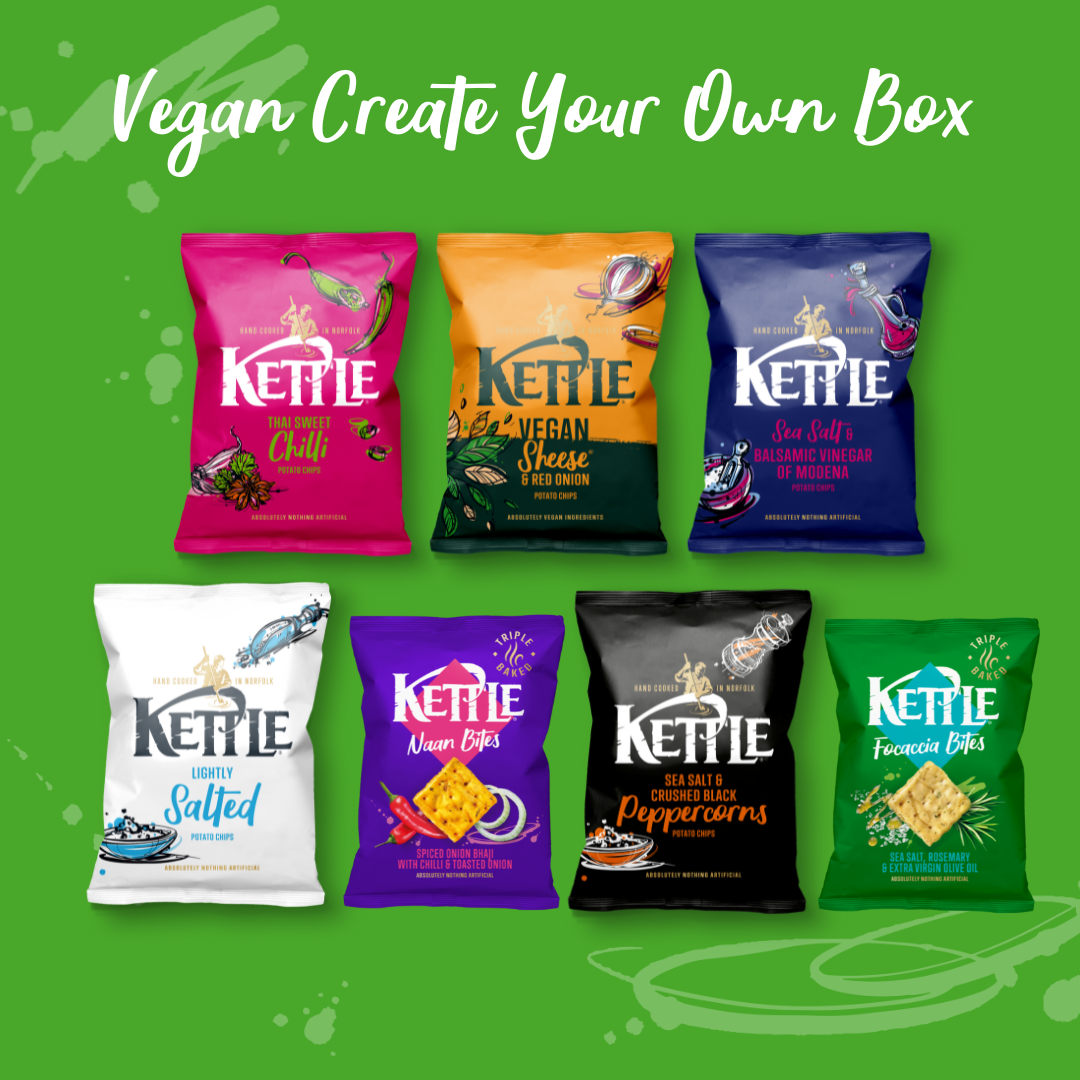 Vegan KETTLE® Create Your Own Box (8) x Sharing Bags Kettle Chips