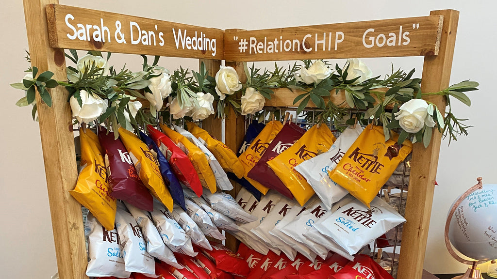 How to create KETTLE Chips crisps wall at your Wedding